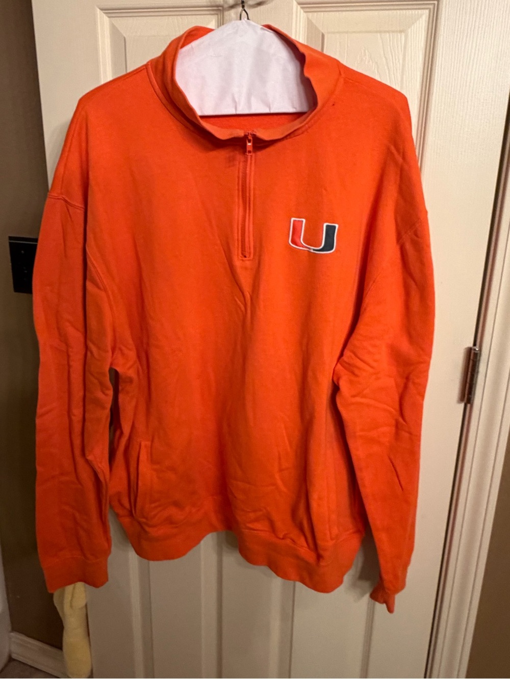 Stadium Athletics Orange Half-Zip Pullover with 'U' Logo